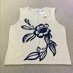 Vintage M-A-G Floral Silk/Spandex Shell, Size XL NWT